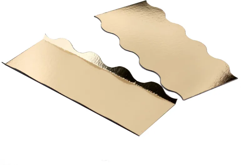Semelle à bûche or & noir bords ondulées 29 x 10 cm (x 10) Tradiser