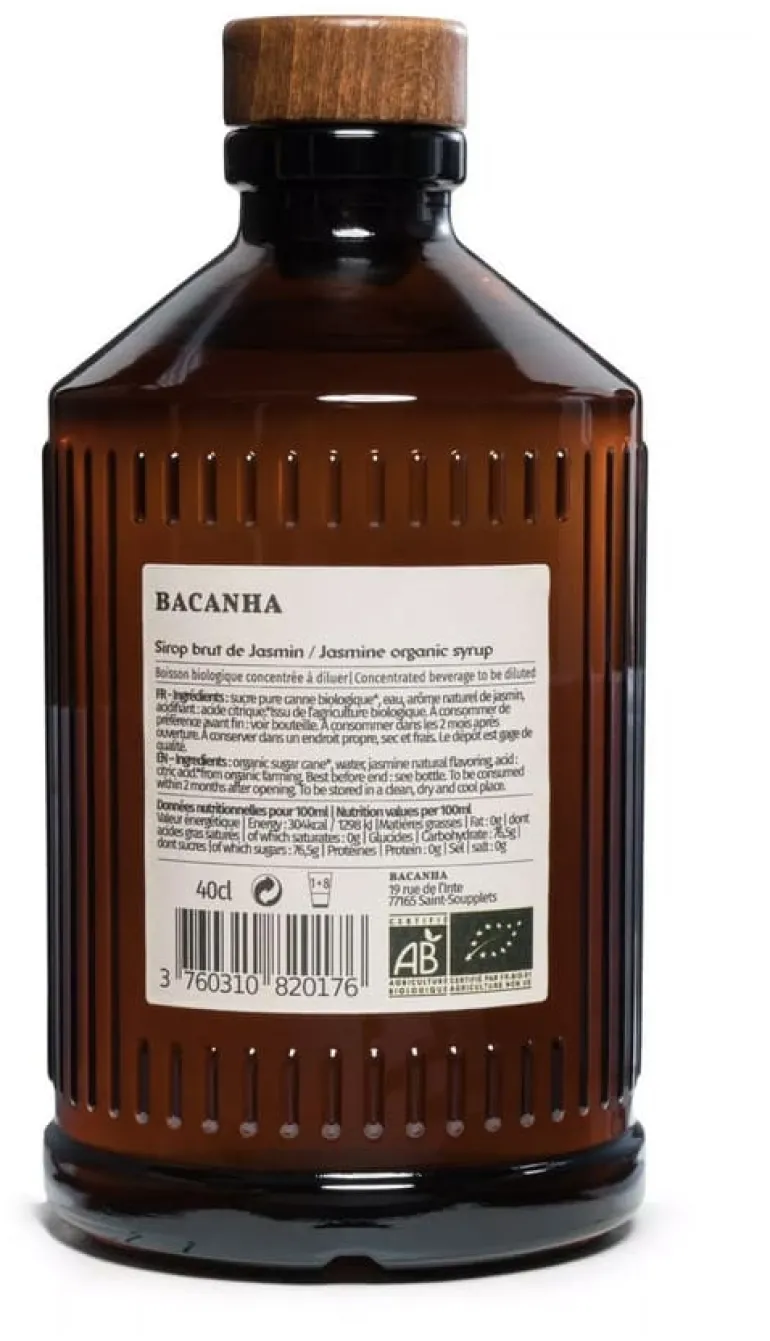 Sirop Bio jasmin 40 cl Bacanha