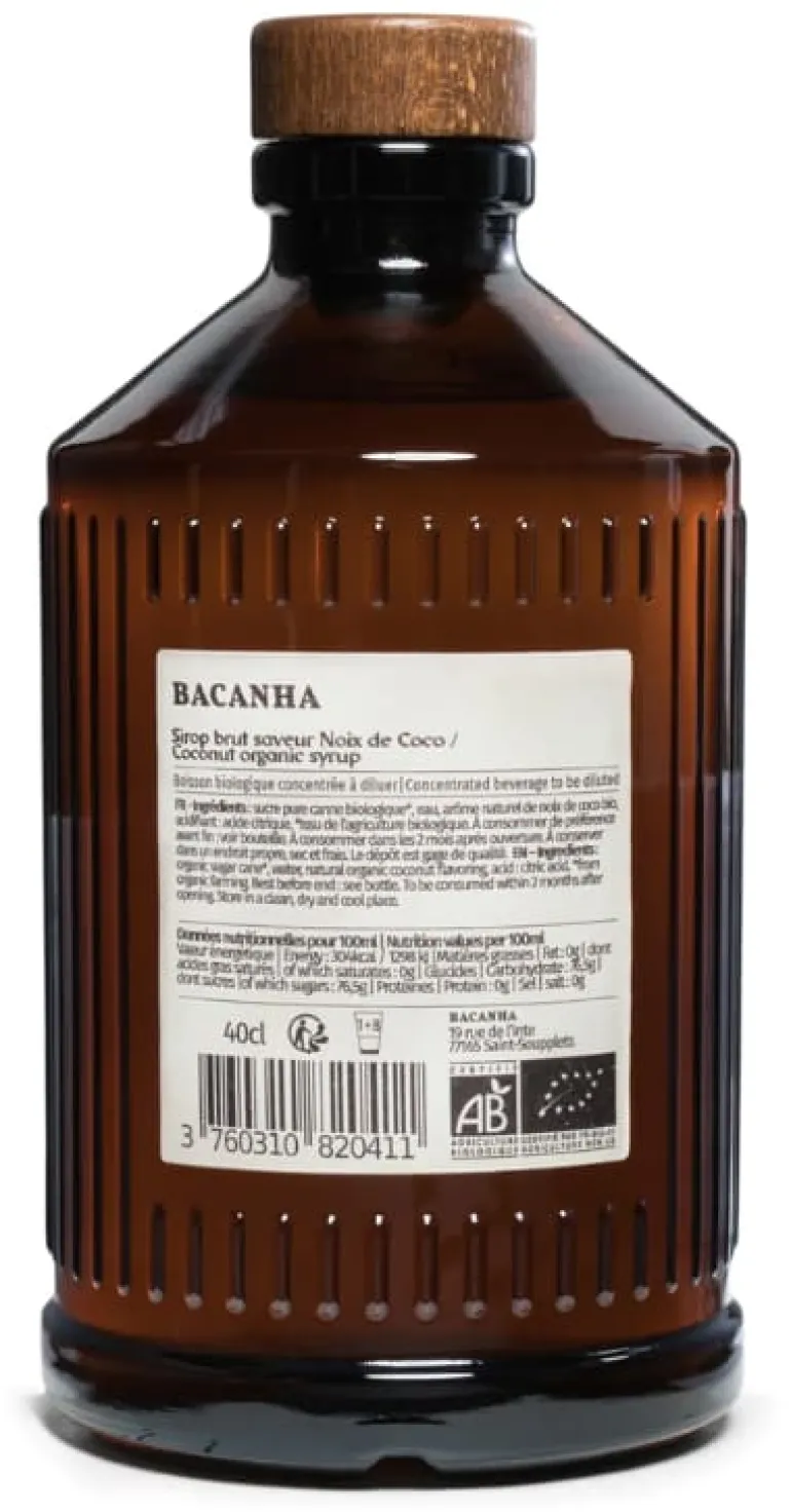Sirop Bio Noix de Coco 40 cl Bacanha