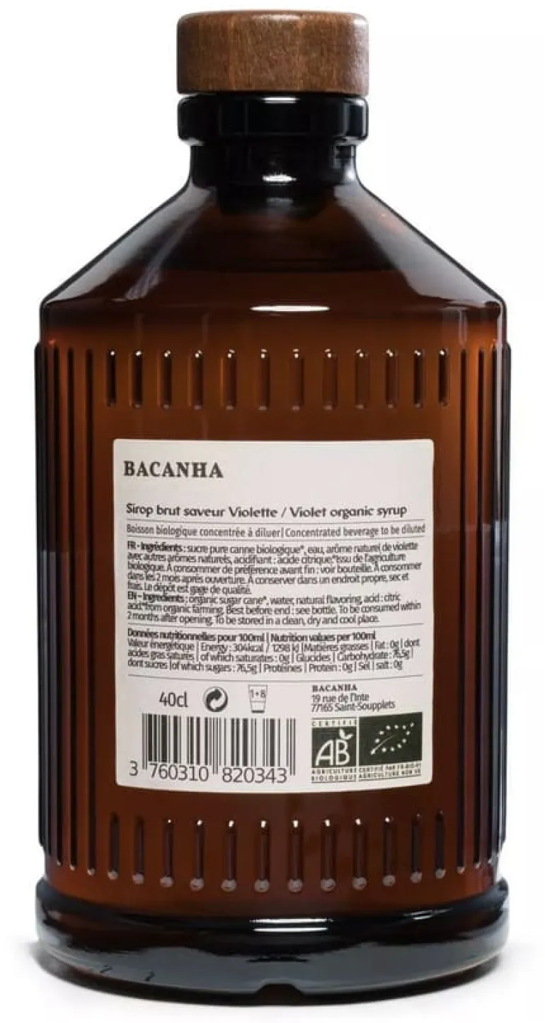 Sirop violette 40 cl Bacanha