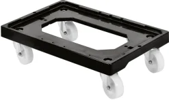 Socle rouleur 4 roues pivotantes chape acier Gilac