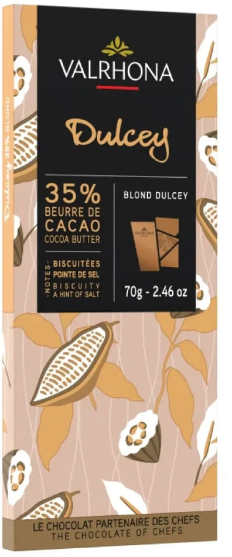 Tablette chocolat blond Dulcey 35% 70 g Valrhona