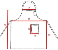 Tablier à bavette Loti Moka ht 90 cm Robur