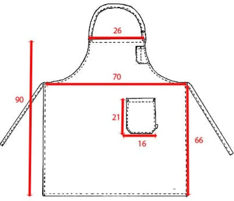 Tablier à bavette Loti Noir ht 90 cm Robur