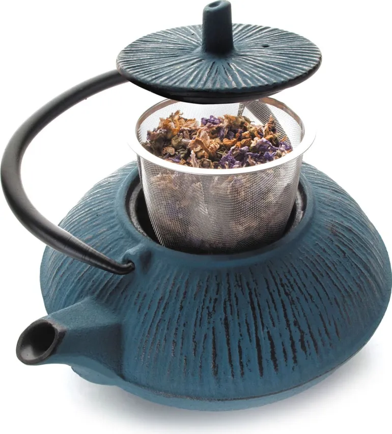 Théière en fonte bleue 1,1 litre Lacor